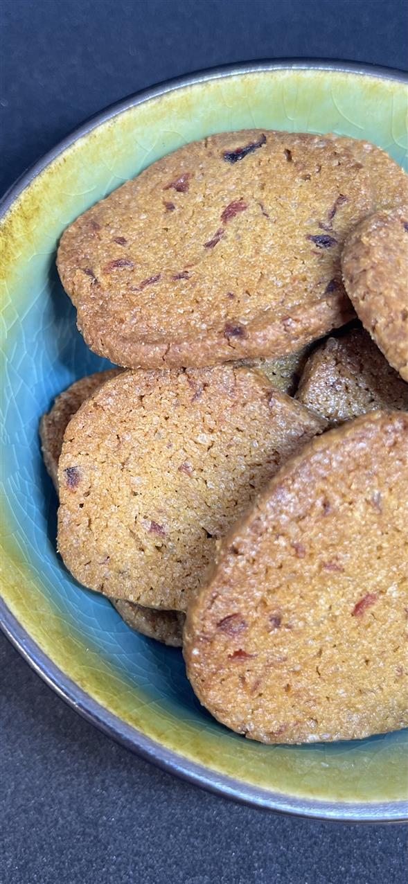 Lakrids/tranebær småkager